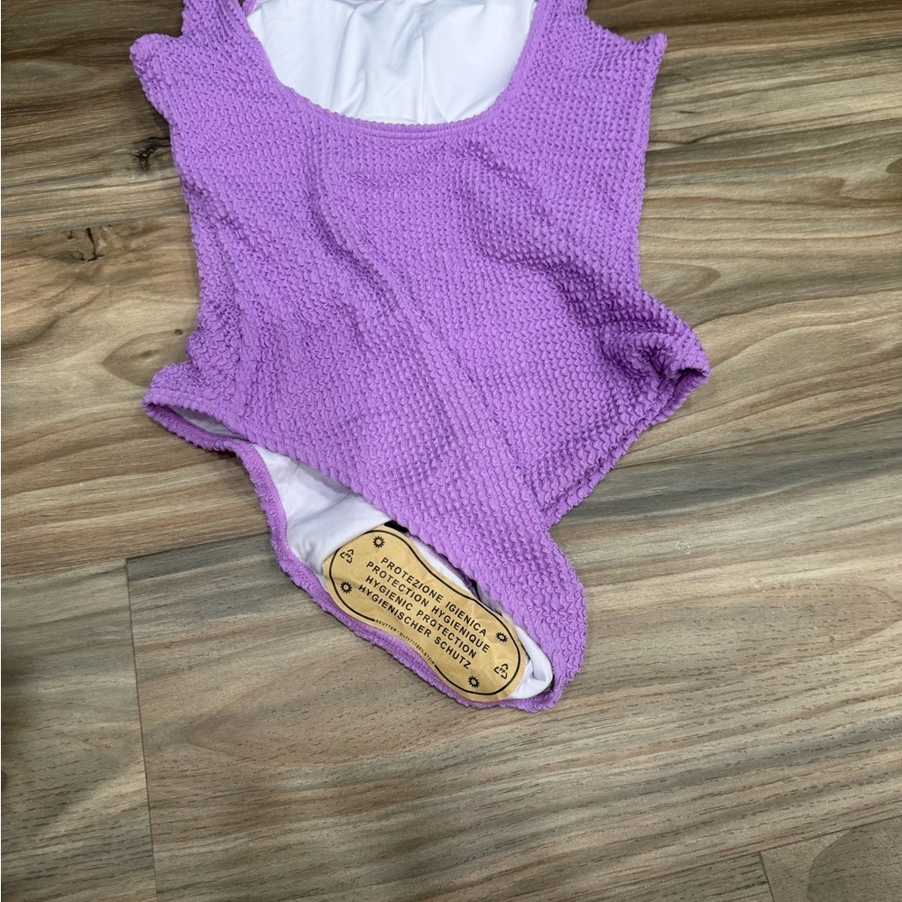 Textured Lavender One-Piece Swimsuit - Picture 5 of 5